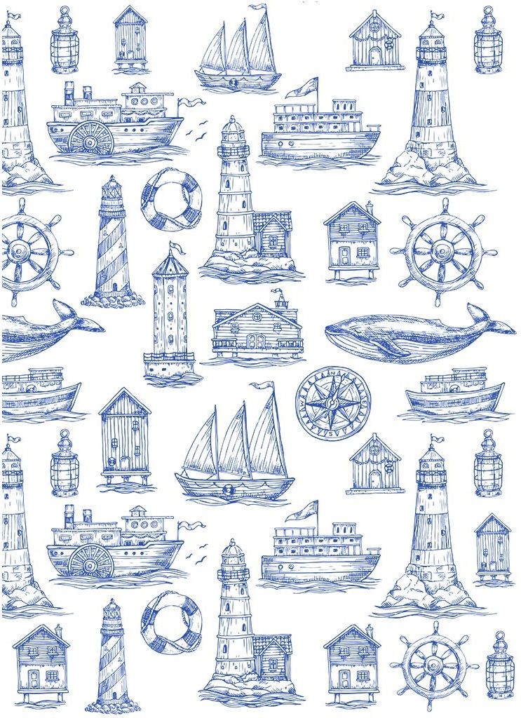 nautische Motive blau