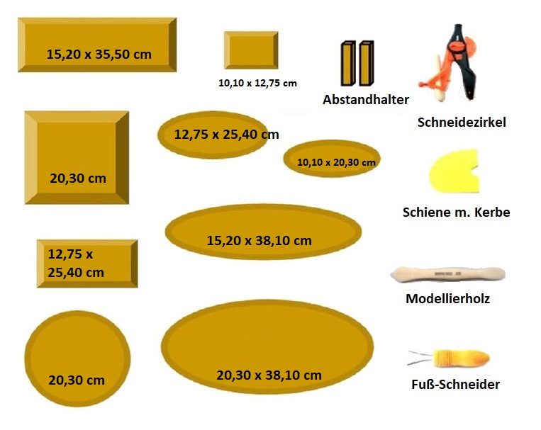 GR Formen- u. Werkzeugset eckig und oval