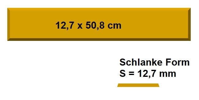 Form rechte. schlank 12,7 x 50,8 x 1,27 cm